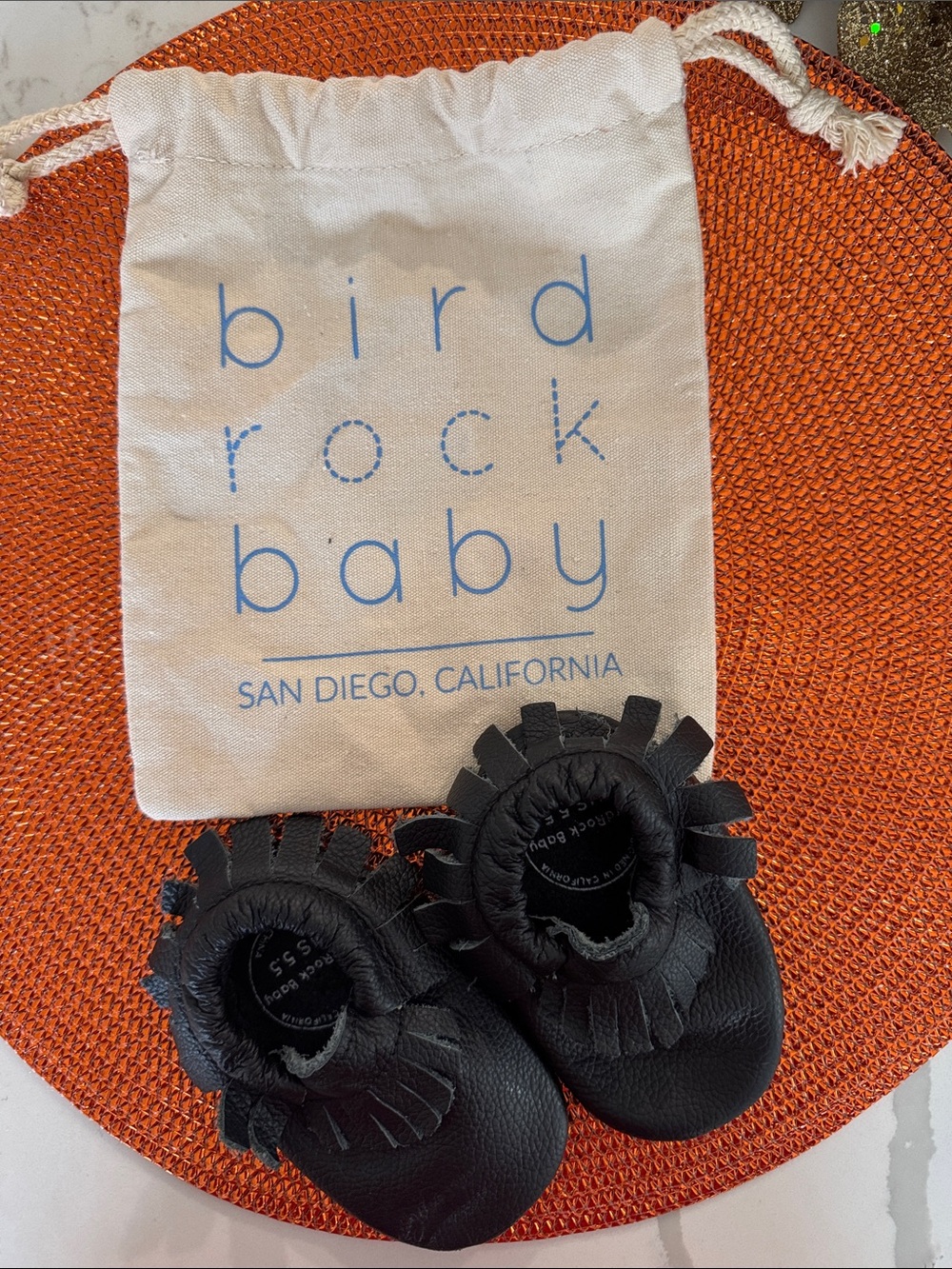 Black Fringe Leather Baby Shoes